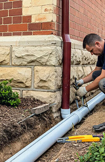 Plumber Connecting Pipe Gutter